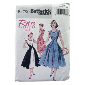 Butterick B4790 Retro 52 Misses Wrap Dress Pattern Size BB (8-10-12-14) UNCUT